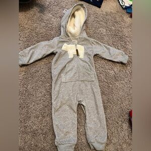 Carter's Gray Hooded Bear One Piece